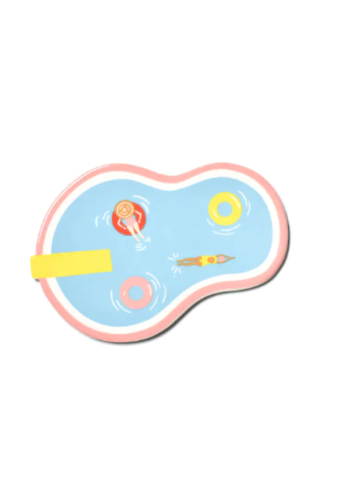 Ceramic wall hook with cheerful colorful geometric pattern on white background