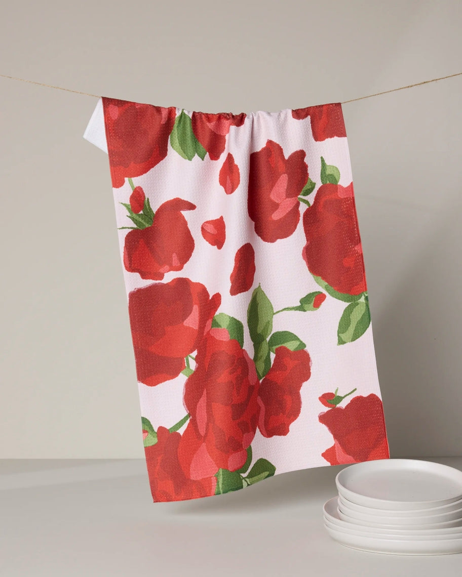 Spring Tea Towel in waffle weave with single-sided print