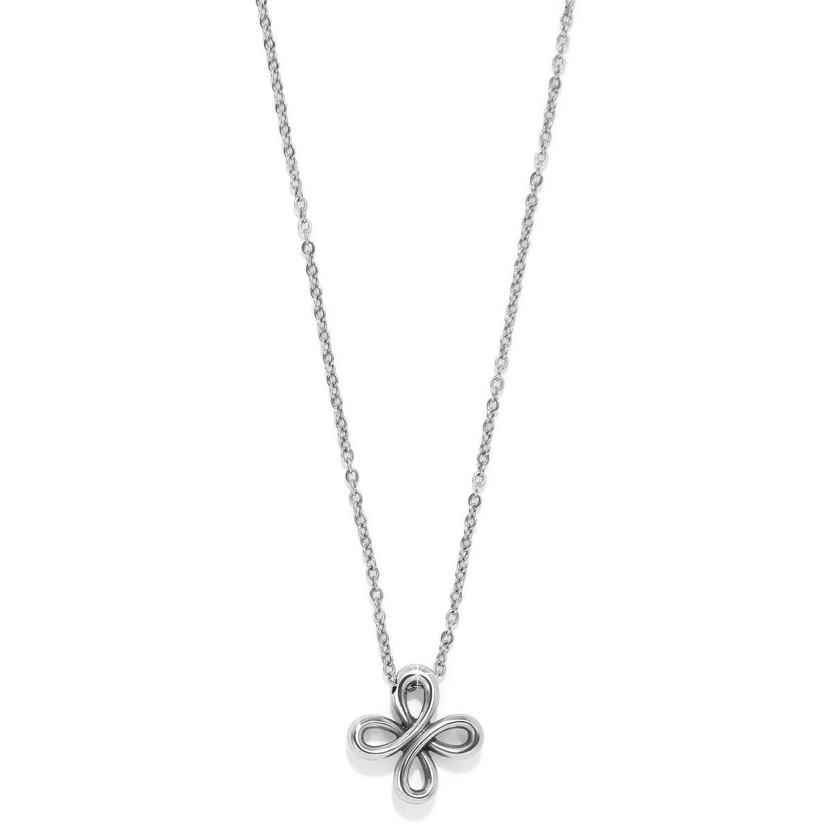 Silver plated adjustable curve necklace with lobster claw closure