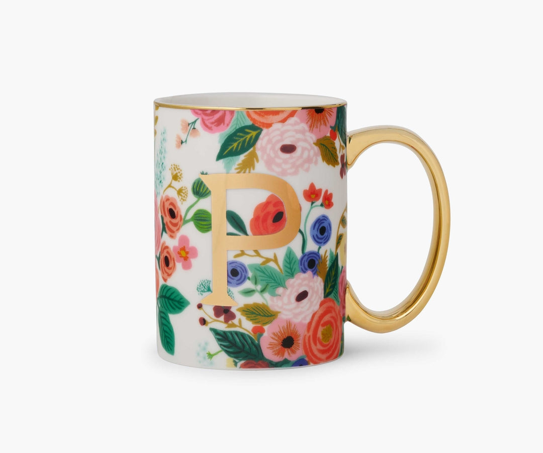 Garden Party Porcelain Monogram Mug
