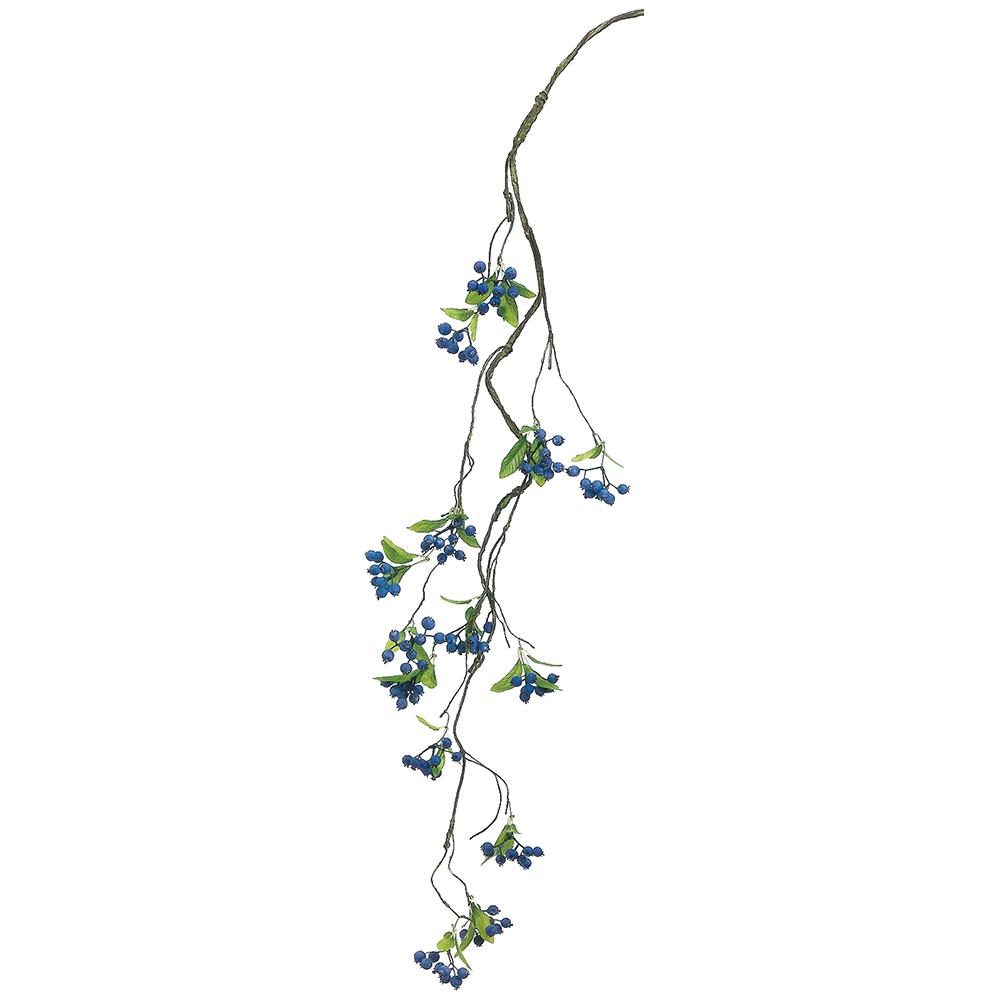 42-inch Berry Vine decorative wall art in blue gray wire with paper accents.