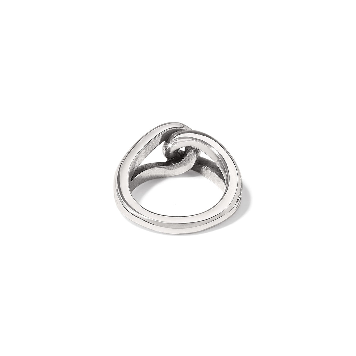 Interlok Bold Ring in silver-plated finish with a sculptural, interlocking knot design.