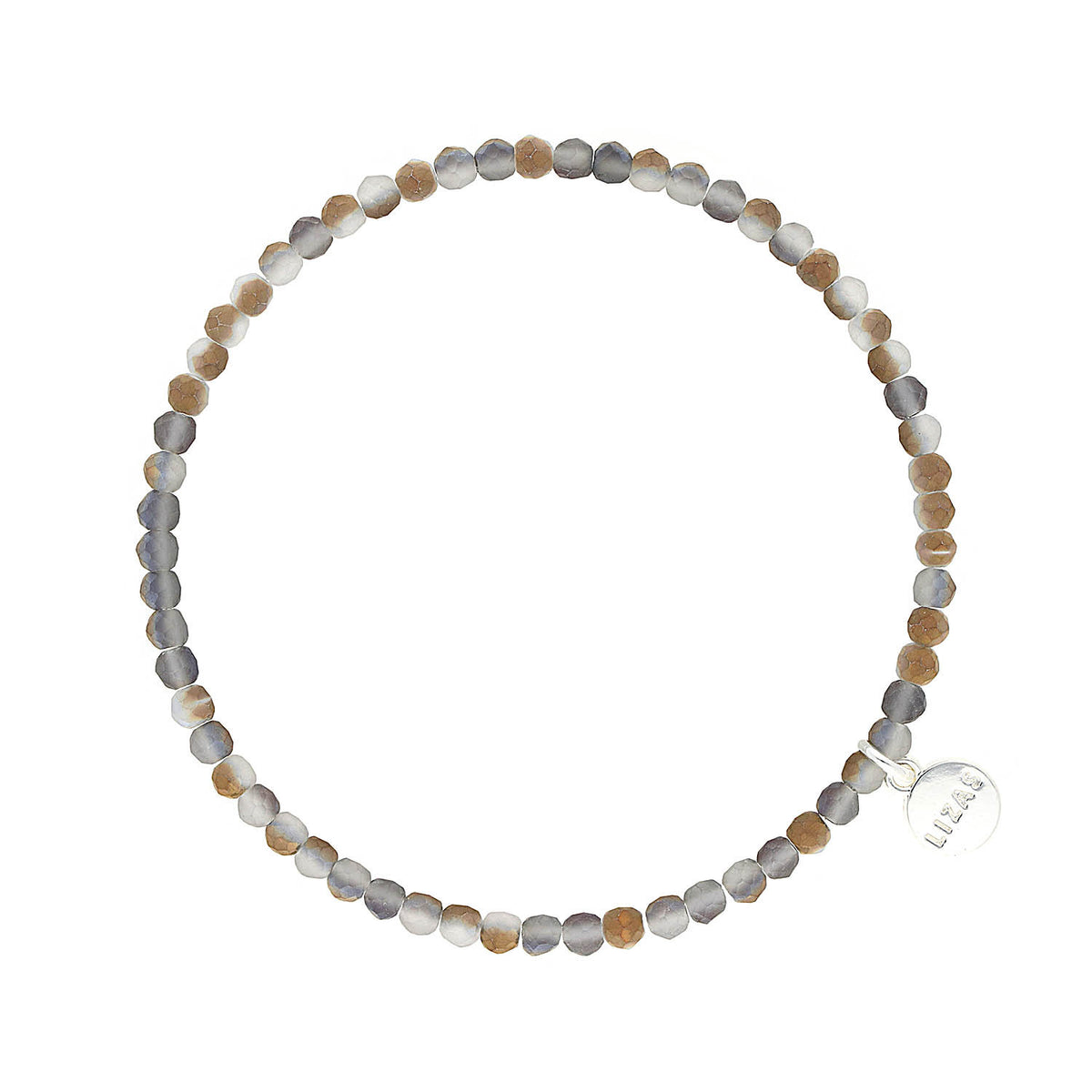 Black faceted glass bead stretchy bracelet with one size fits most