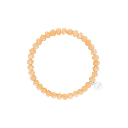 Stretchy bracelet with faceted glass beads in orange Nashville style