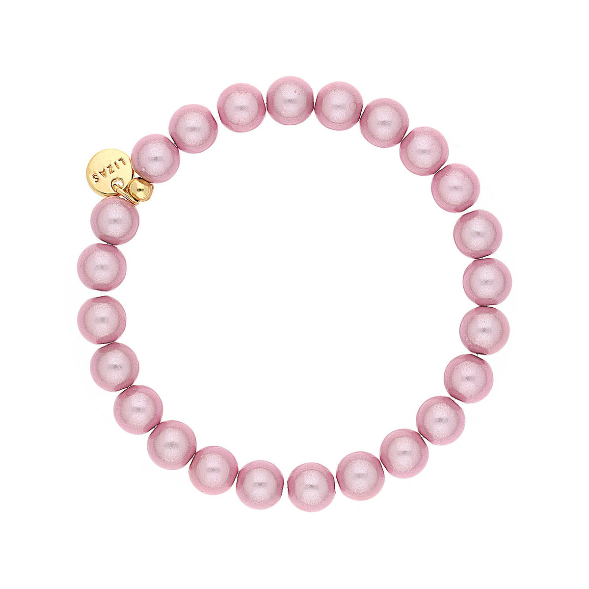 Roundville bracelet in Hellrosa Czech crystal with an 8mm round silhouette.