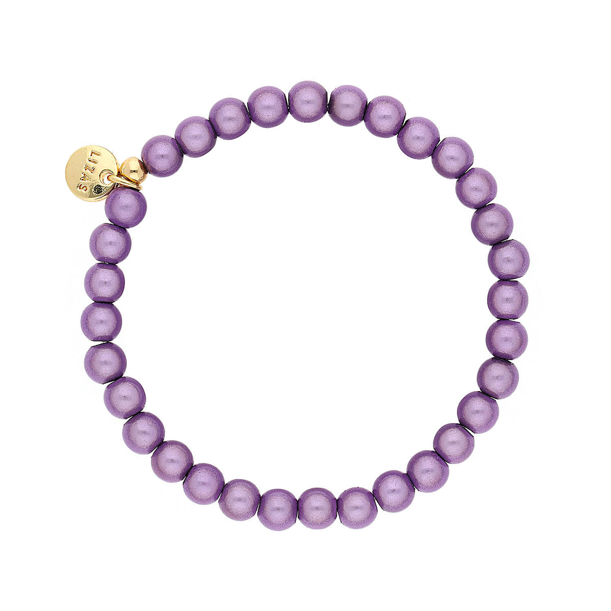 Lila Czech crystal round bead bracelet with stretch cord