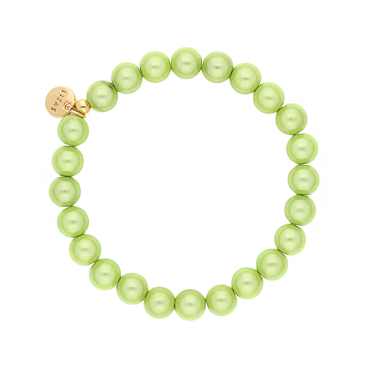 Mint green round Czech crystal bracelet with stretch cord