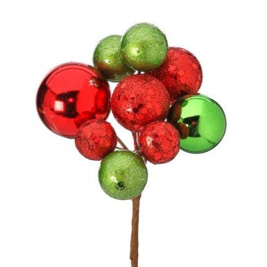 8-inch floral pick with mixed sequin balls in various colors and sizes.