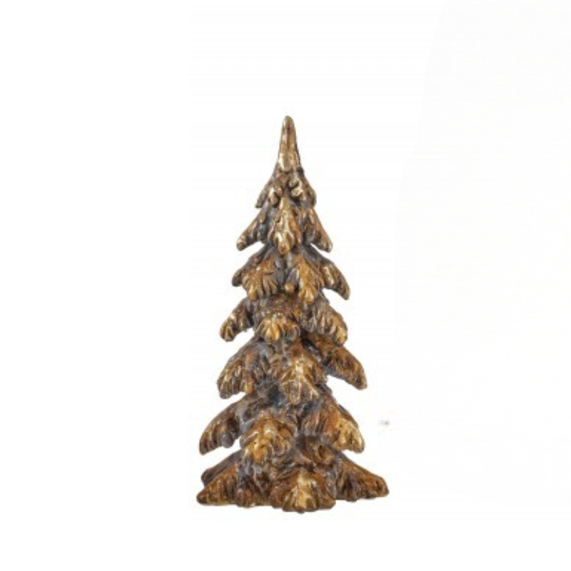Decorative resin Southern tree figurine with a textured, bronze-colored finish.