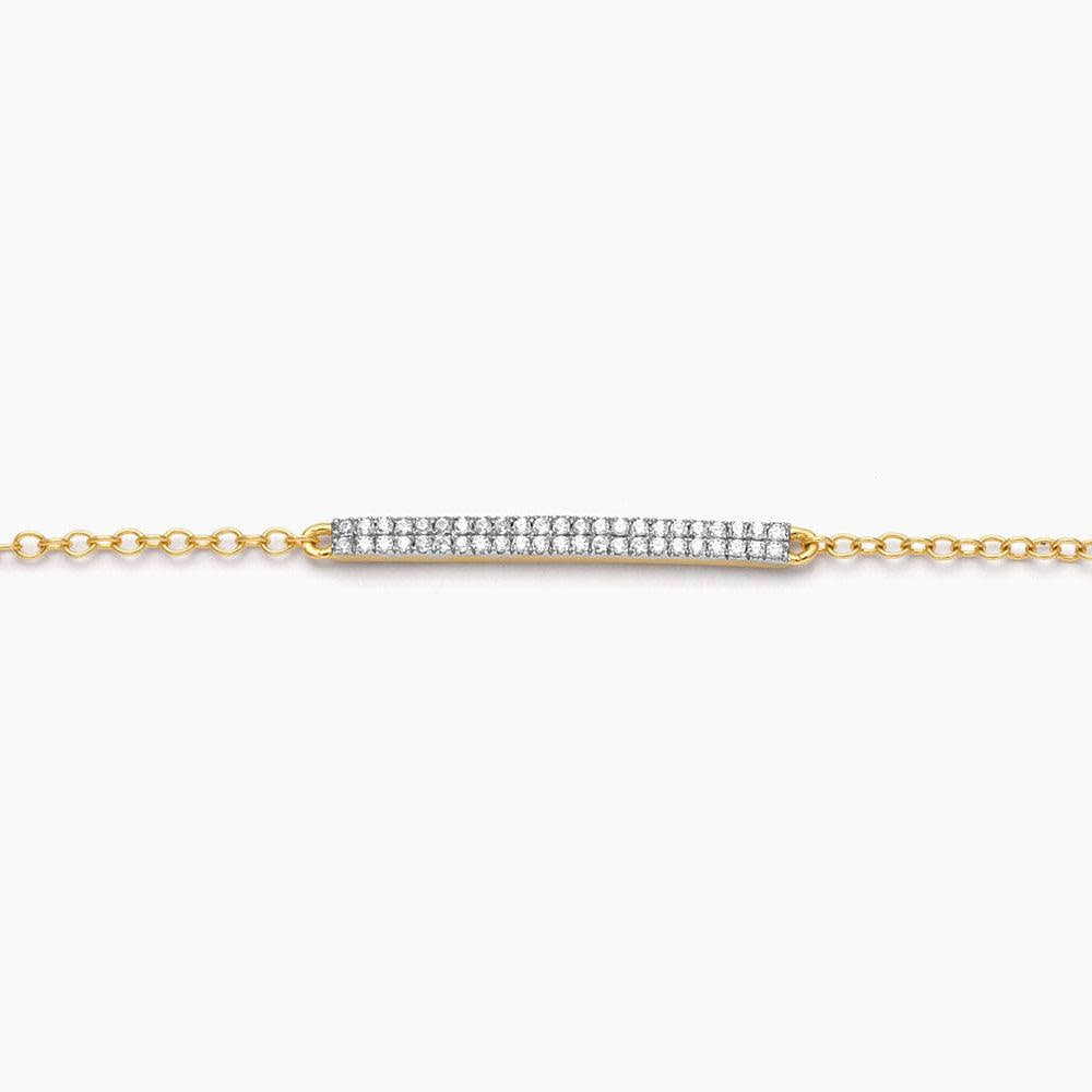 Silver diamond bridge chain bracelet with lobster clasp closure