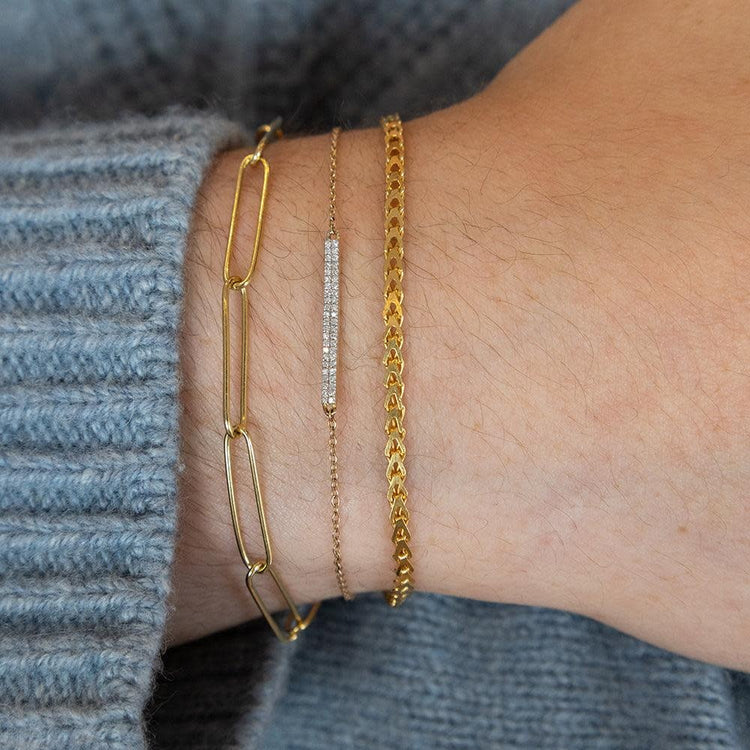 Diamond Bridge Chain Bracelet with lobster clasp closure