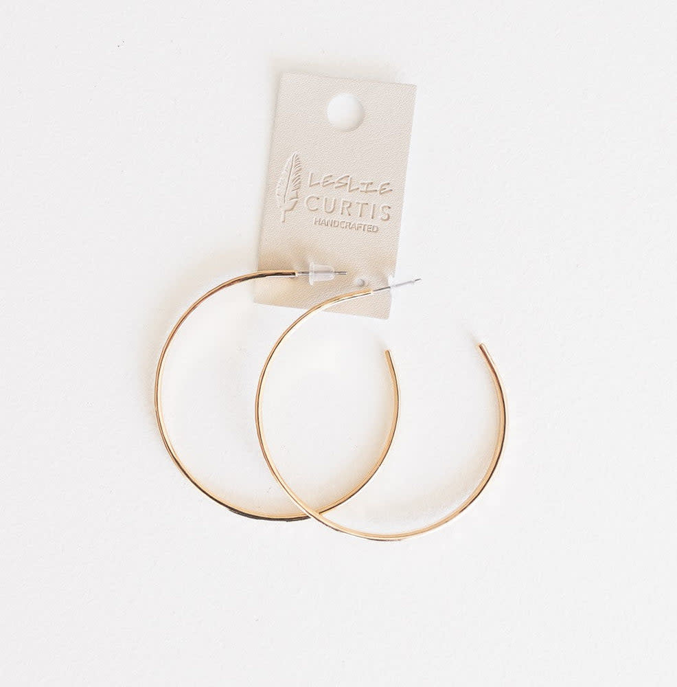 2" Brigitte Hammered Gold Hoops