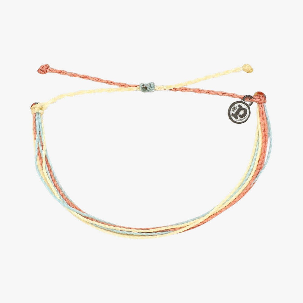 Bright Original wax-coated adjustable bracelet in bright color with a natural pattern.