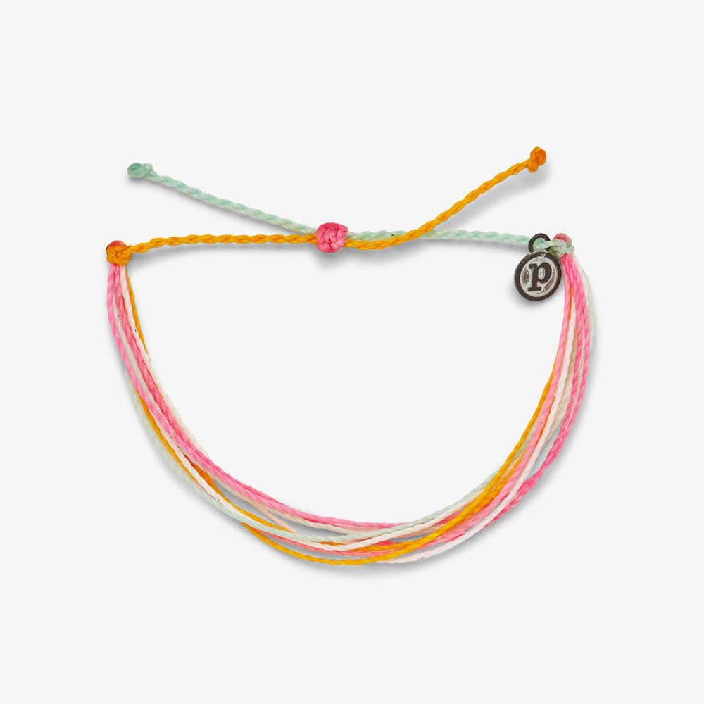 Bright Original wax-coated adjustable bracelet in bright color with a smooth cylindrical silhouette.