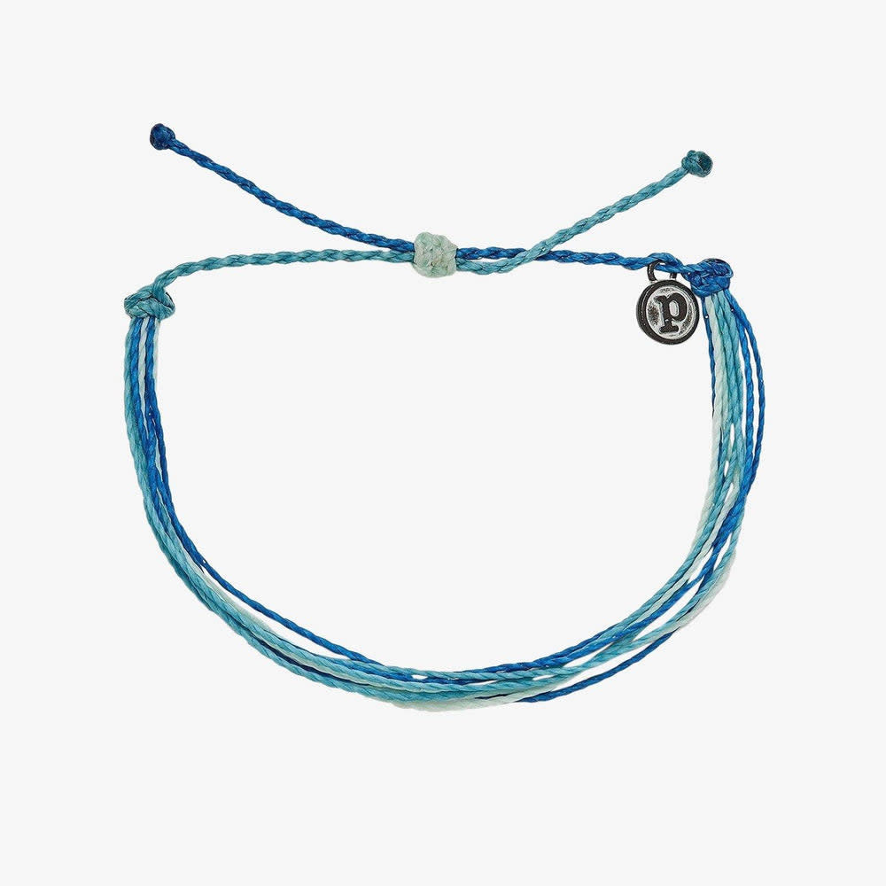 Bright Original wax-coated adjustable bracelet in deep dive blue with a matte finish.