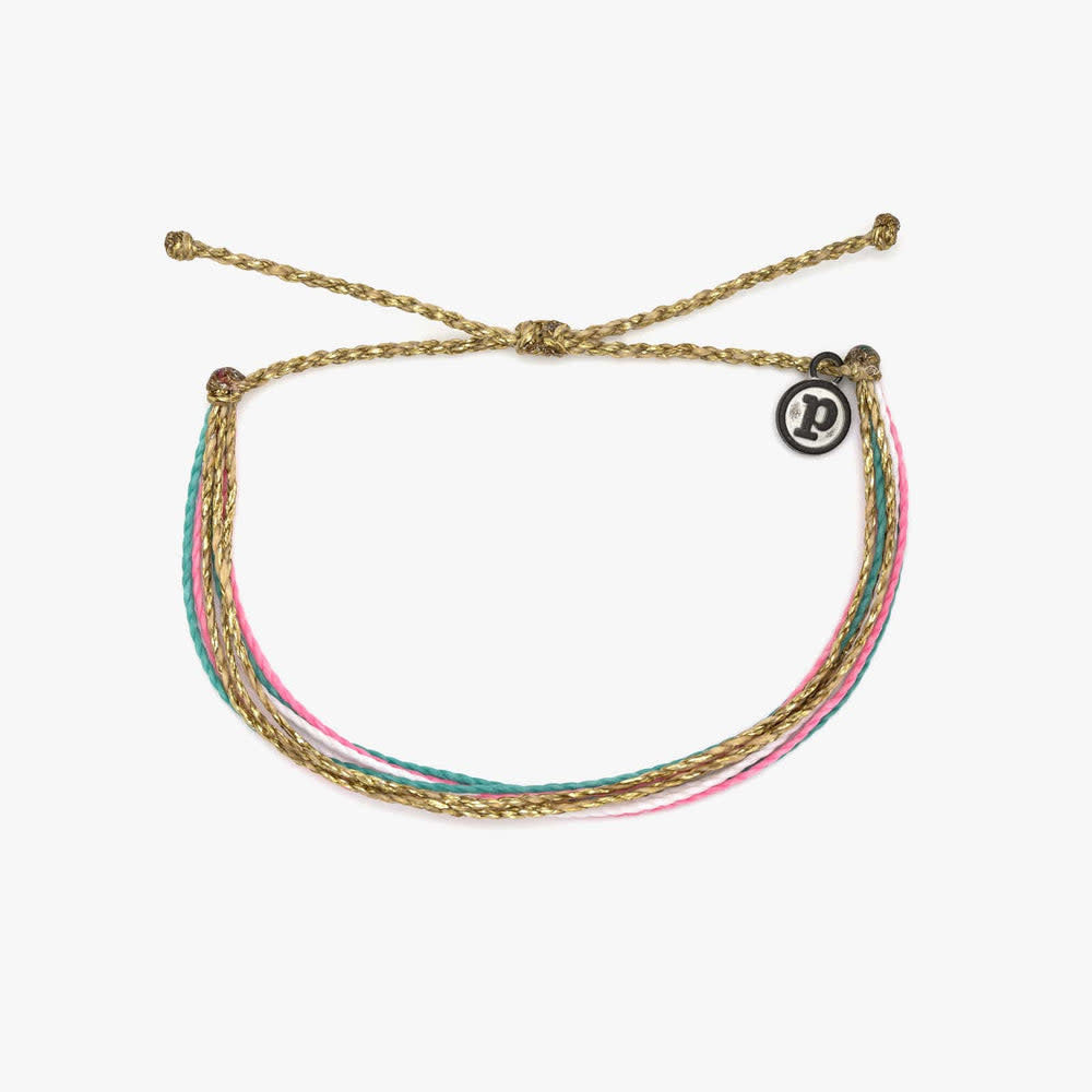 Handmade golden wax-coated adjustable bracelet with a bright finish.
