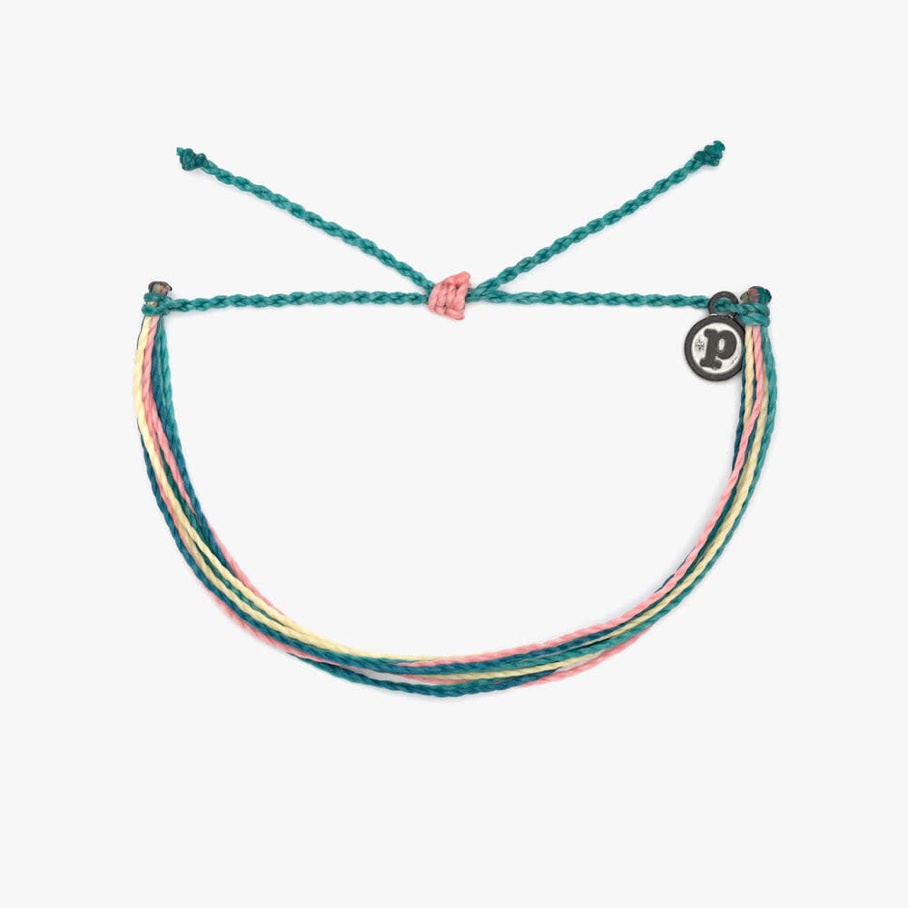 Bright Original wax-coated adjustable bracelet in bright yellow with a smooth cylindrical silhouette.