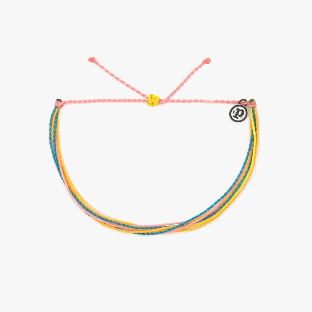 Bright Original wax-coated adjustable bracelet in sunset chaser color with a gradient hue.