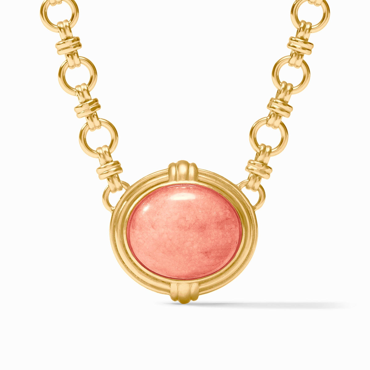 Adjustable Portofino Demi necklace with a jade pendant on gold plate chain
