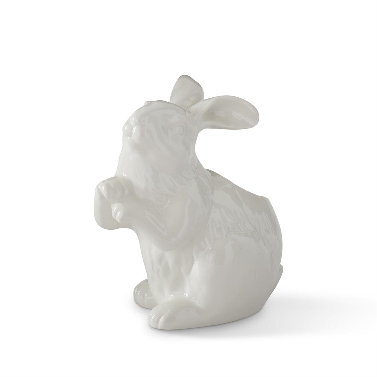 White porcelain vase shaped like an Easter bunny with a smooth finish.