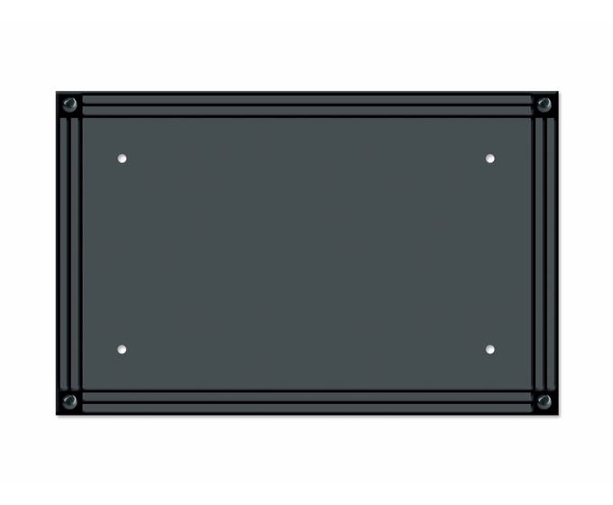 Recycled rubber tray with linear groove patterns in a neutral tone