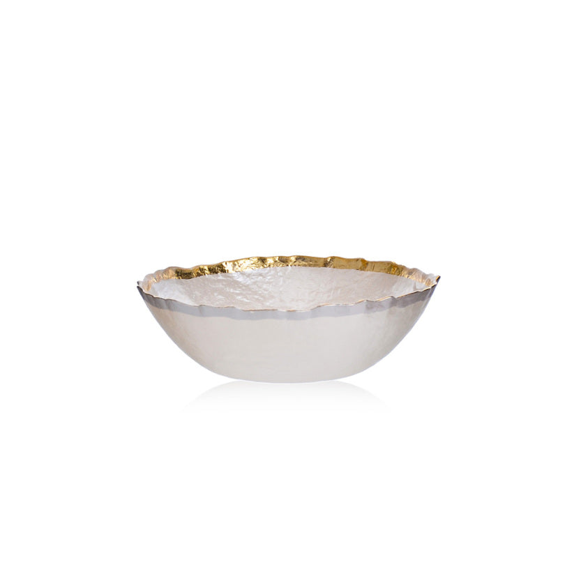 Round D10-inch Christmas plate with a festive red rim and white snowflake pattern on a glossy finish.