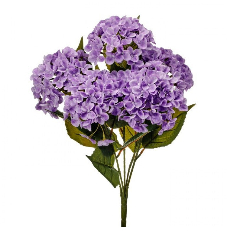 Natural Touch garden hydrangea bush with purple blooms on a green stem