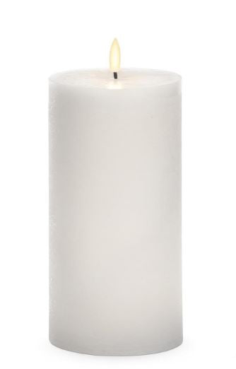 White LED wax pillar candle with timer