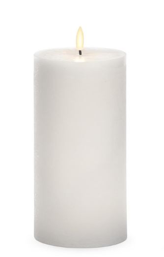 White LED wax pillar candle with timer