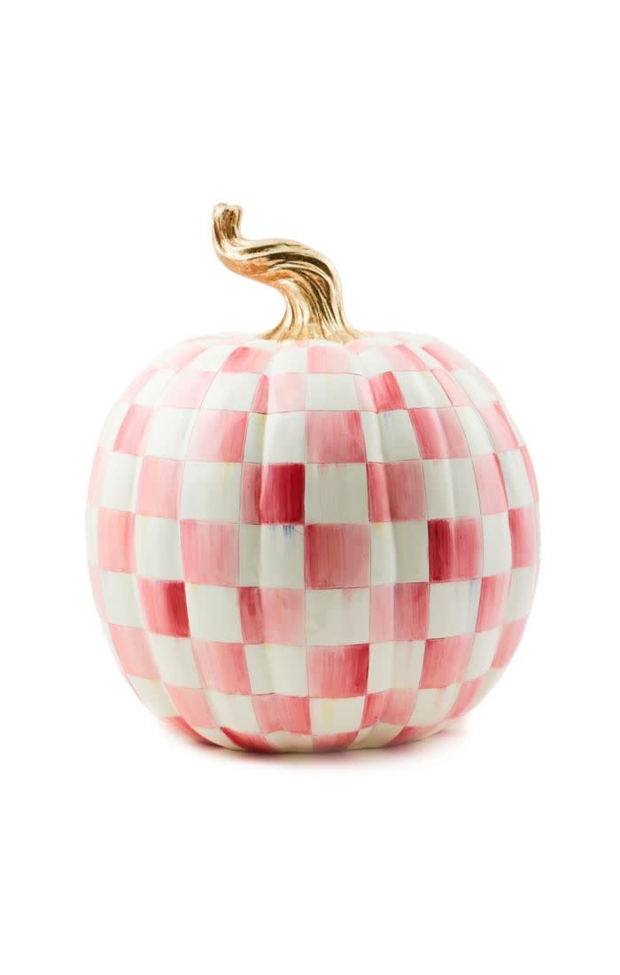 Bubblegum Pink Check Pumpkin - Large