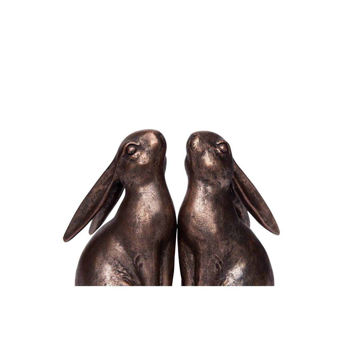 Set of two white bunny-shaped bookends with upright ears.