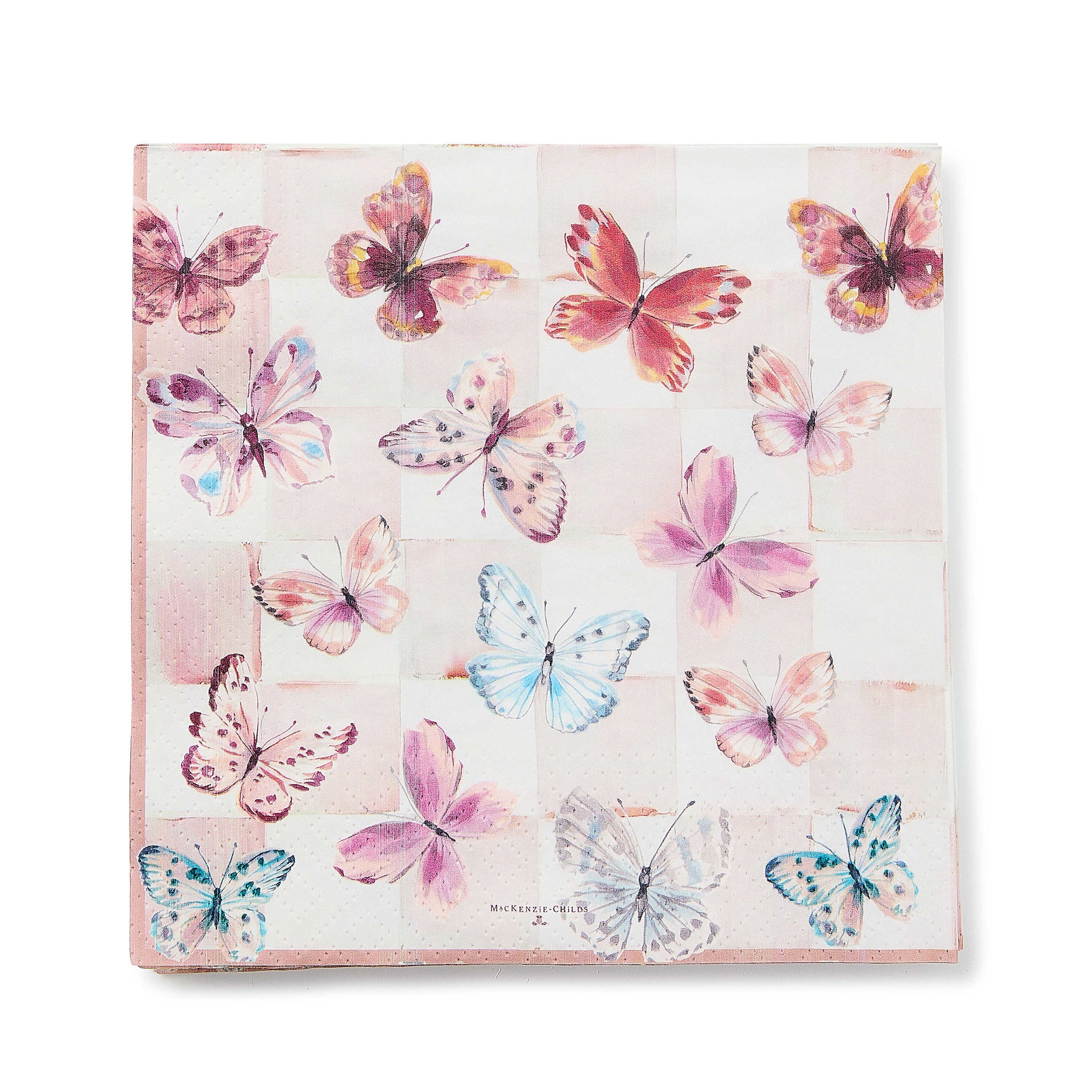 Packaged Butterfly Hill triple-ply paper dinner napkins with a butterfly pattern.