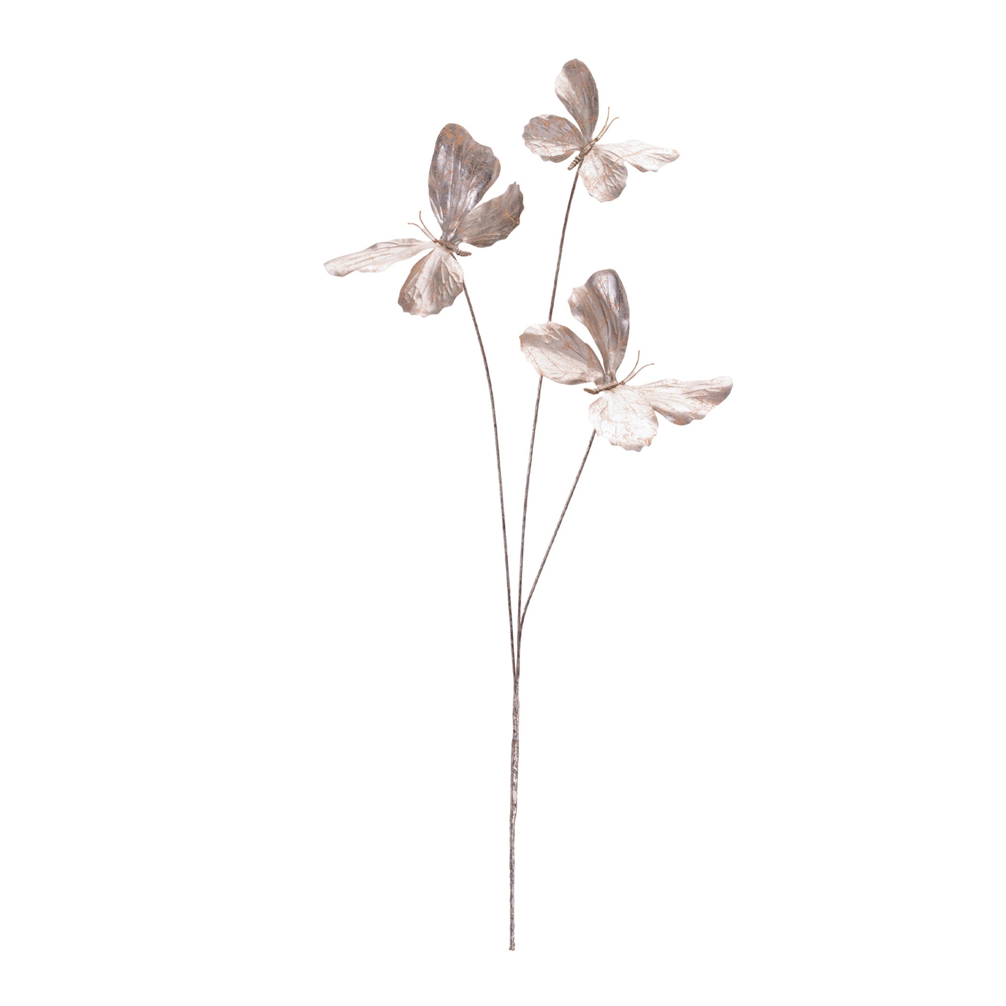 Polyester butterfly spray with three textured butterflies in a whimsical arrangement.