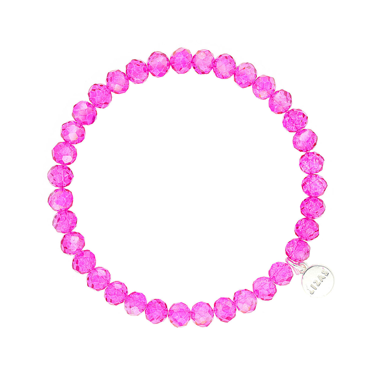 Stretchy bracelet with faceted glass beads in mixed colors