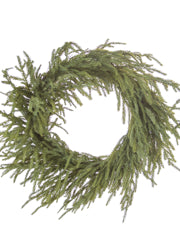 24-inch green fir pine wreath with dense, textured evergreen branches.