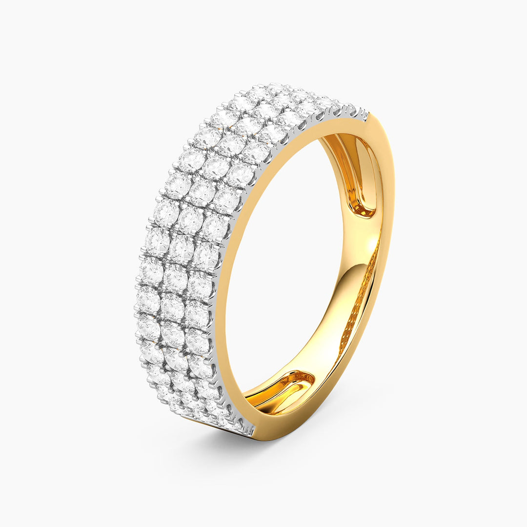 Lab-Grown Pave Triple Row Ring - 7
