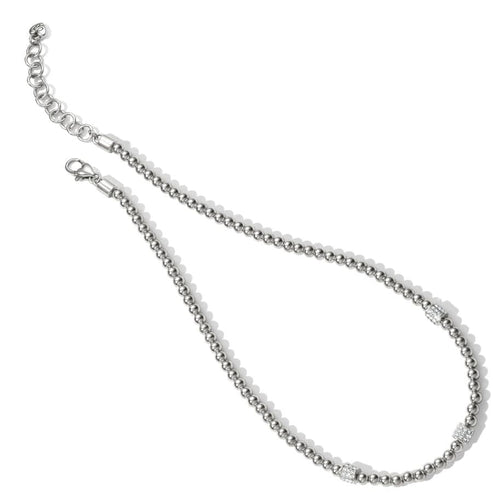 Silver-plated Meridian Petite Beads Station Necklace with fine-quality crystal accents.