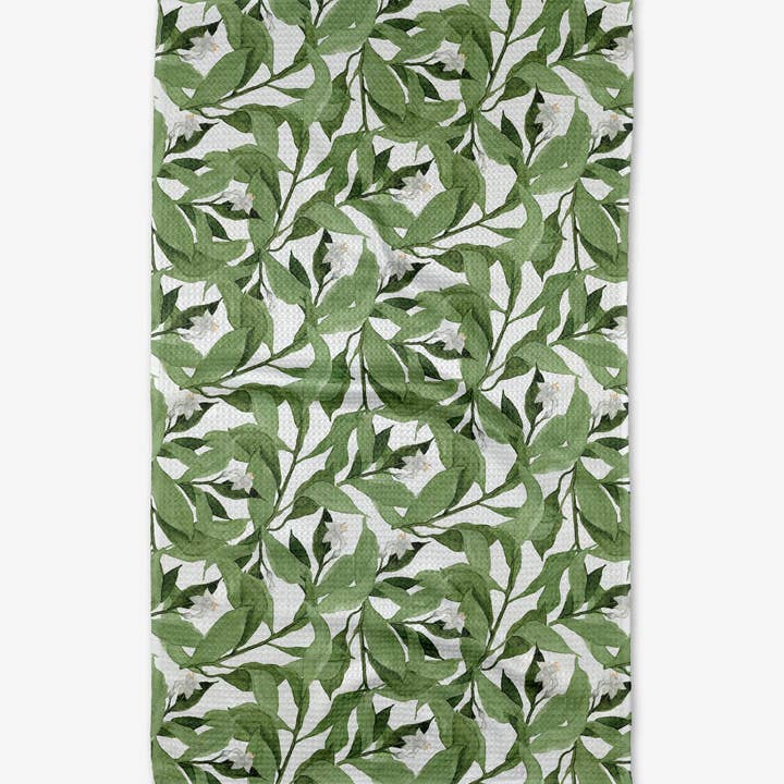 Recycled polyester waffle weave tea towel with single-sided print