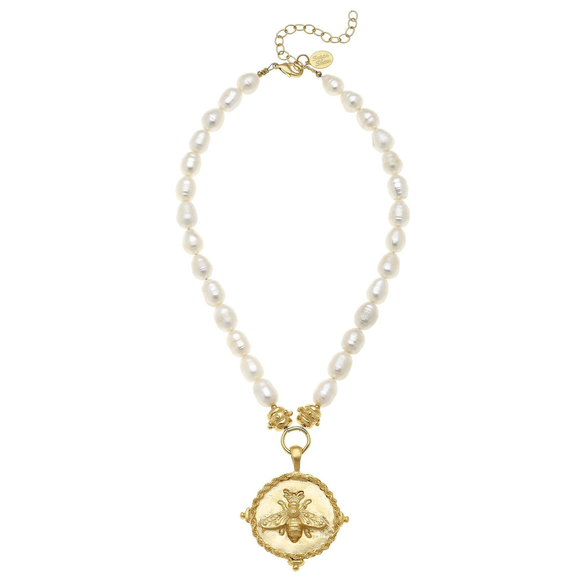 Triple-plated gold pendant necklace featuring a genuine freshwater pearl on an 18-inch chain with lobster clasp.