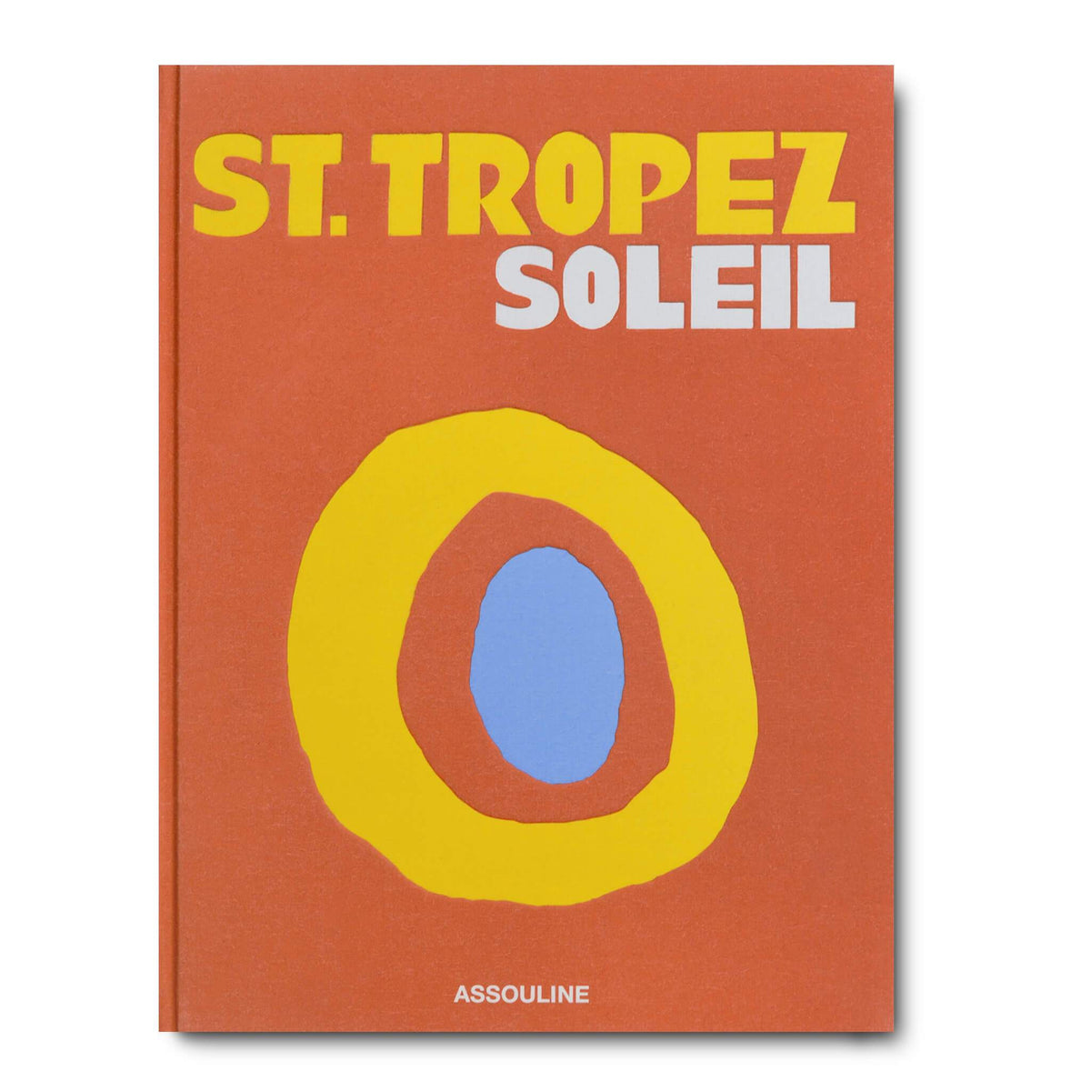 Linen hardcover book titled St. Tropez Soleil with a beige cover featuring botanical illustrations.