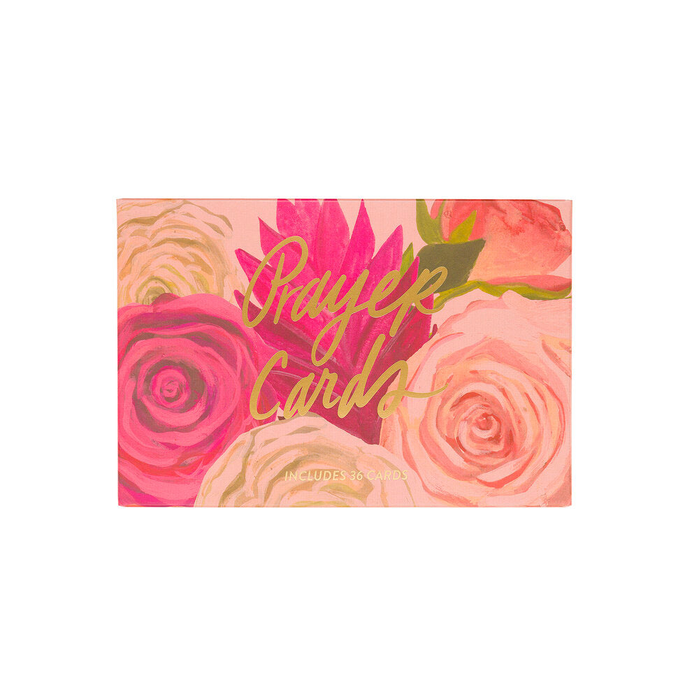 Set of floral wreath prayer cards with inspirational text on white background.