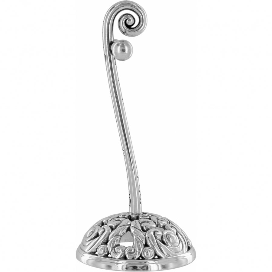Silver-plated Accessorize Bracelet Tree with a scrolled top and ornate floral base.