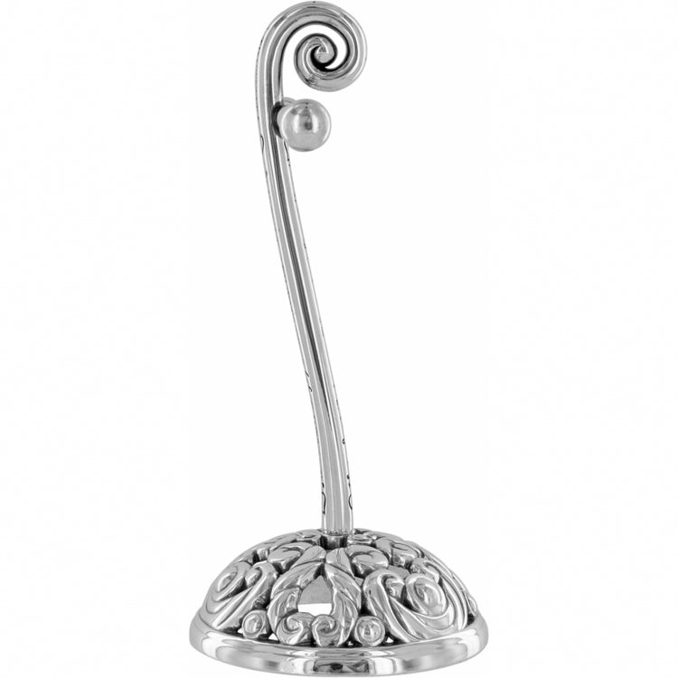 Silver-plated Accessorize Bracelet Tree with a scrolled top and ornate floral base.