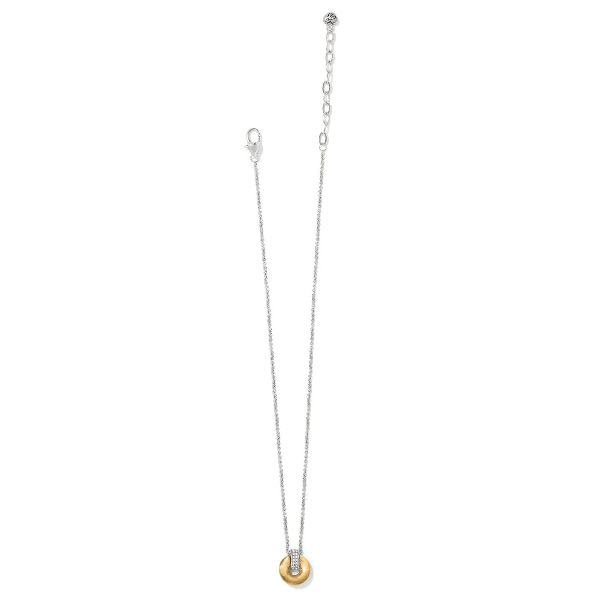 Gold plated Meridian Geo Mini Pendant necklace with adjustable chain featuring fine quality crystals.