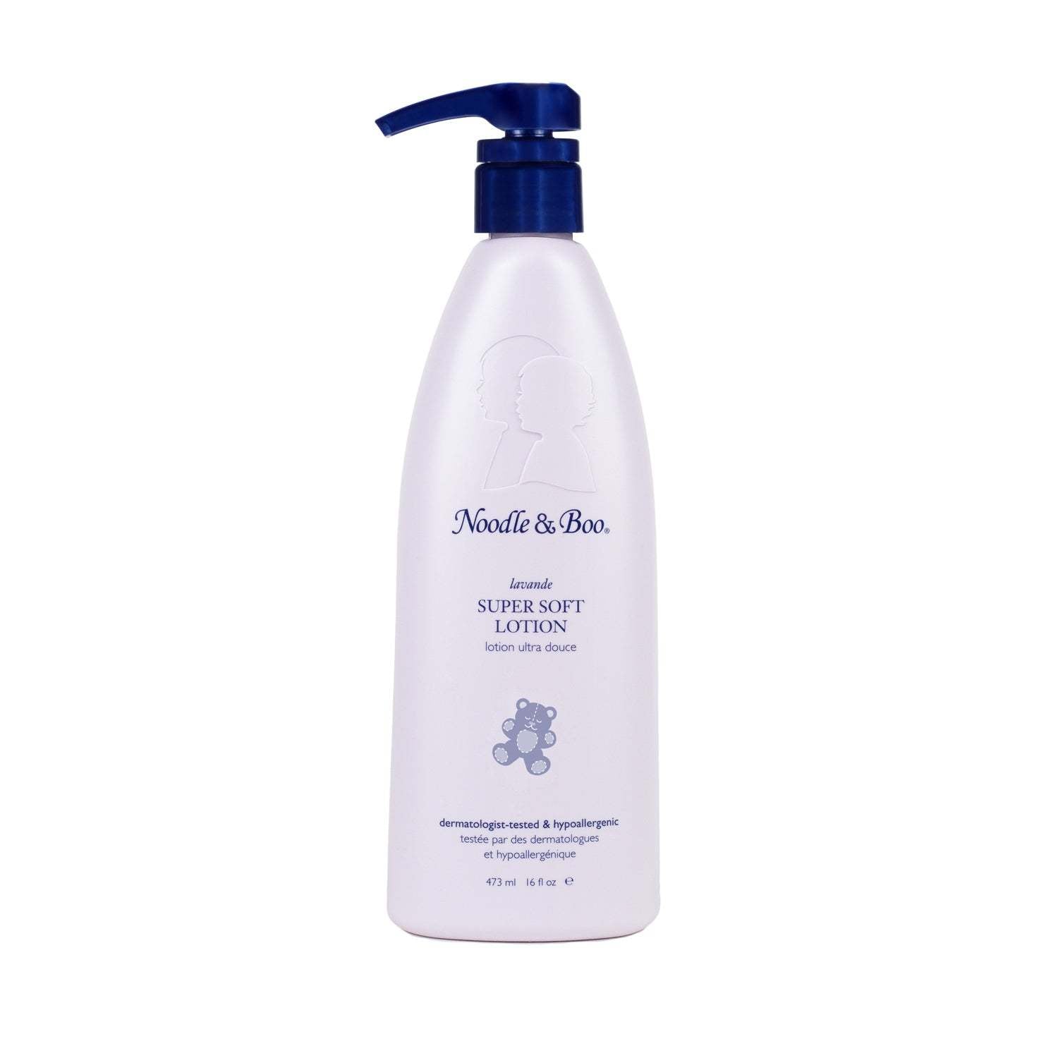 Lavender Super Soft Lotion bottle with a pump dispenser