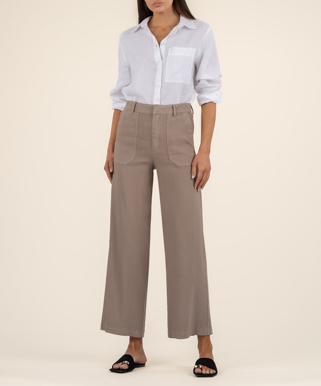 Luna Topaz High Rise Wide Leg Pant with Porkchop Pockets