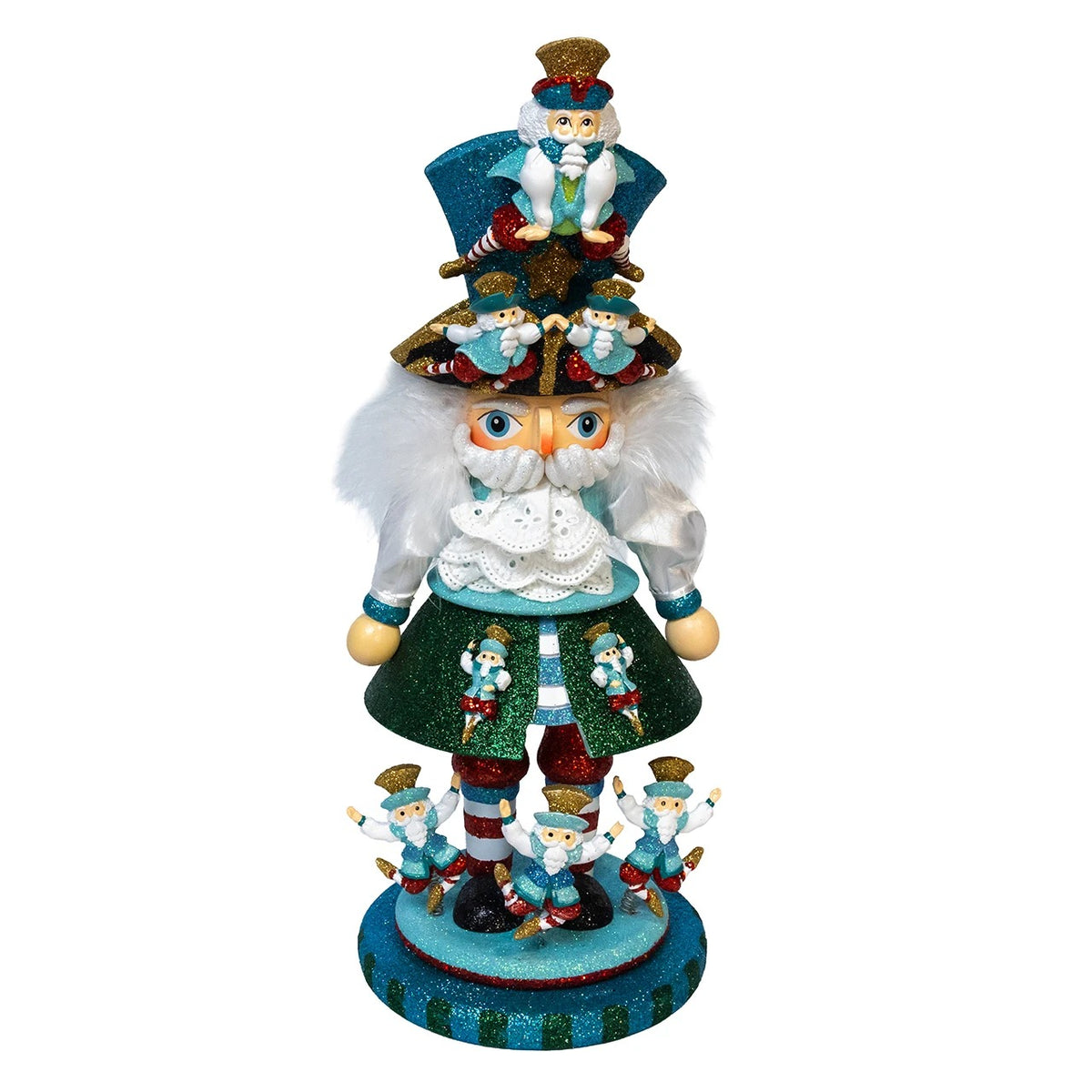 15-inch Hollywood Nutcrackers 10 Lords A Leaping collectible nutcracker with glittery blue accents.
