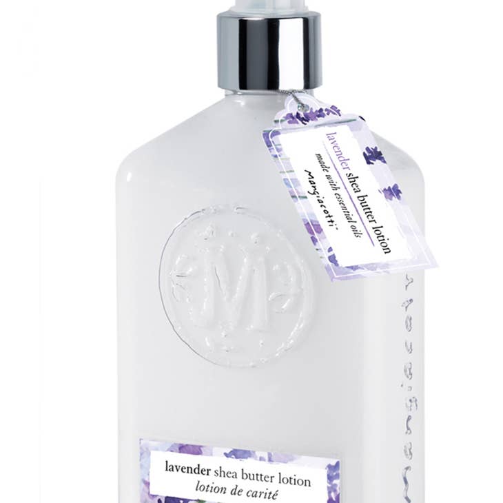 Lavender Shea Butter Lotion bottle with a pump dispenser