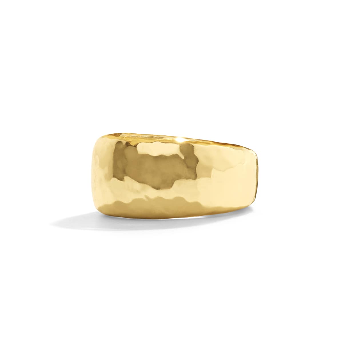 Gold-plated brass Cleopatra ring band with handcrafted artisanal finish.