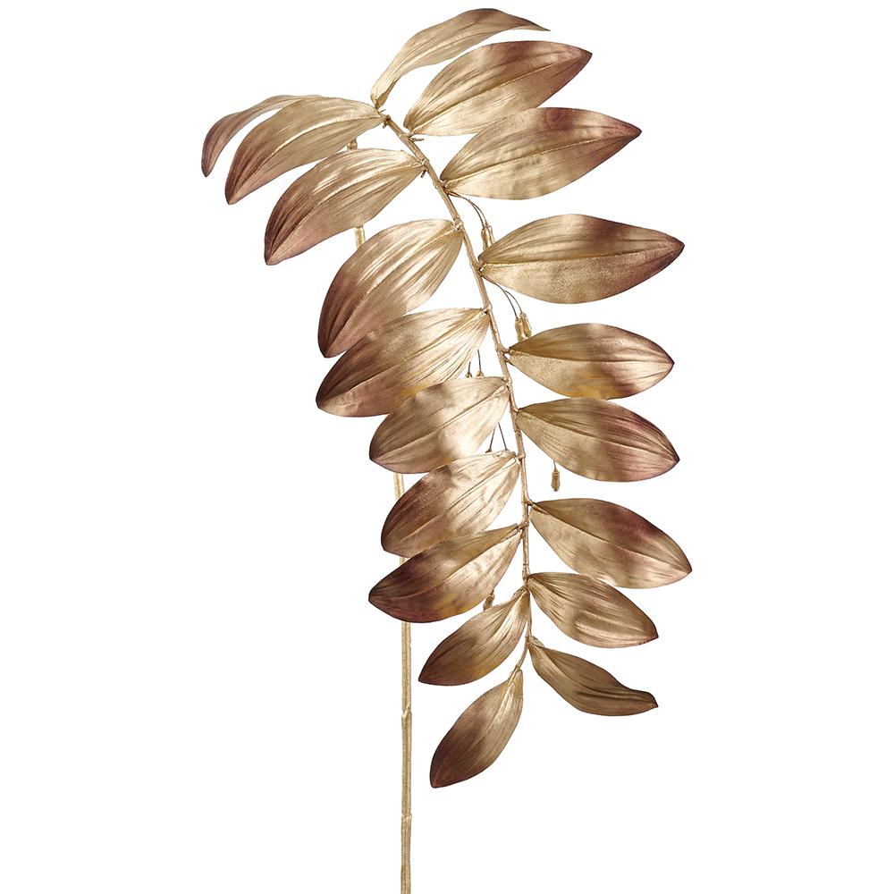 47-inch metallic Solomon's seal leaf spray in a shimmering copper finish with a long stem.